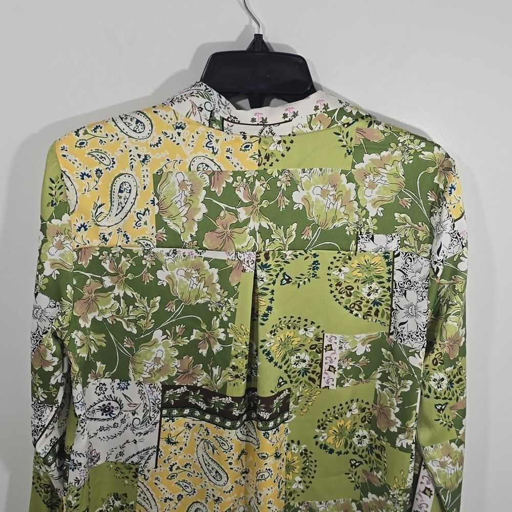 {Joie} Green Floral Popover Blouse Top - Size Small - Picture 6 of 16